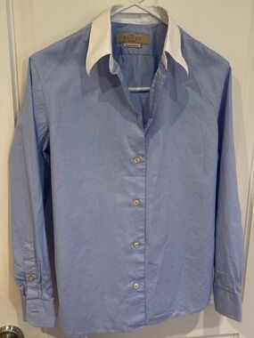 Women's Gucci Uniform Blue Button-Down Collar Shirt-Size S/M (EU 38)
